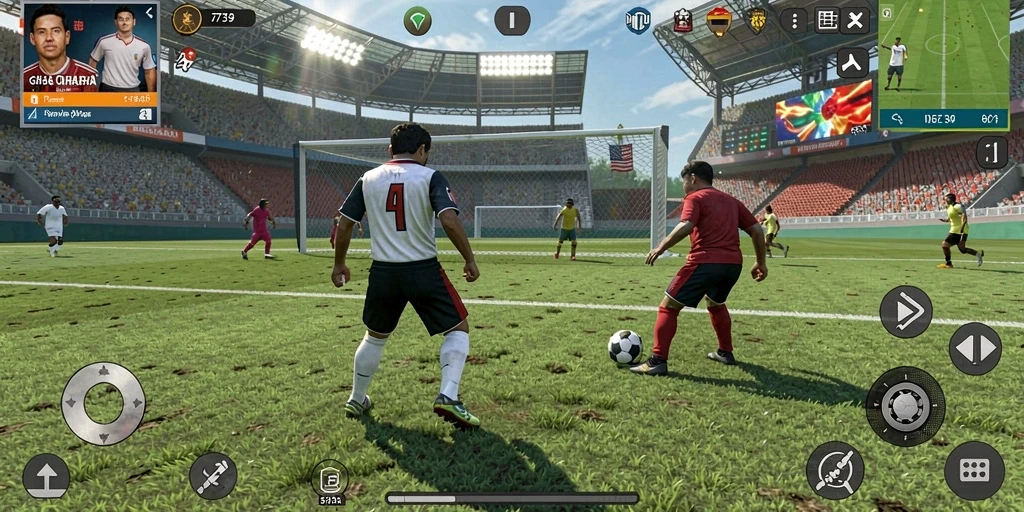 Tampilan gameplay menarik dari 2739 yang menggambarkan aksi olahraga.