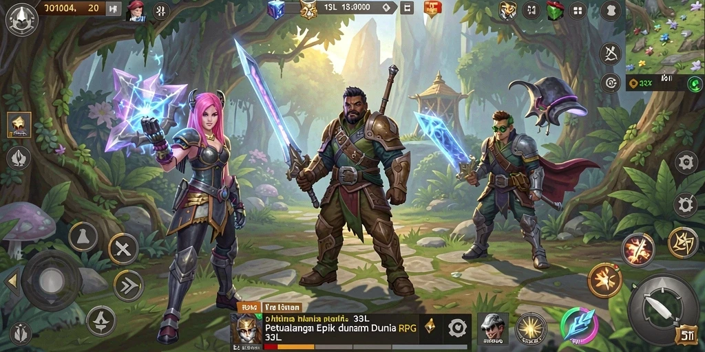Tampilan gameplay RPG yang menarik dan mendebarkan di 33L.
