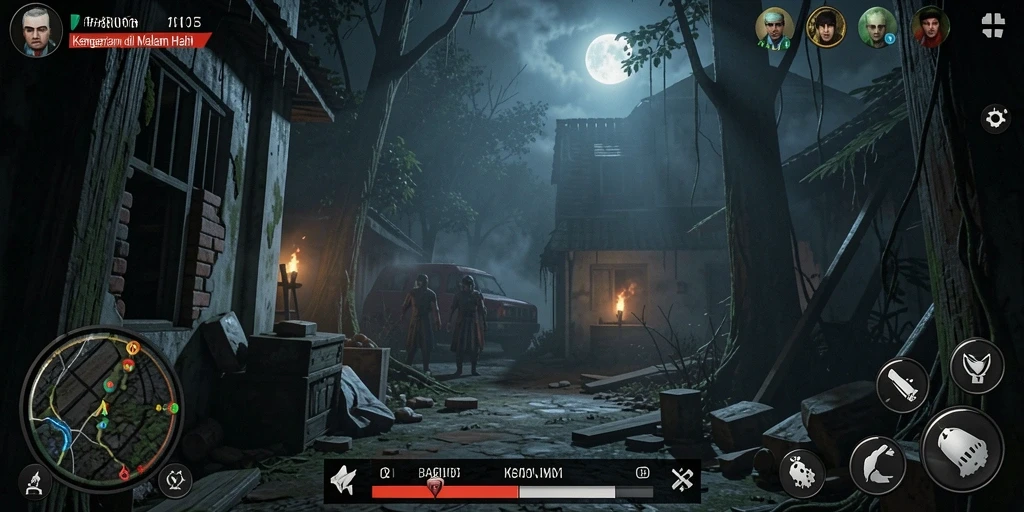 Tangkapan layar gameplay menampilkan suasana Horror yang mencekam.