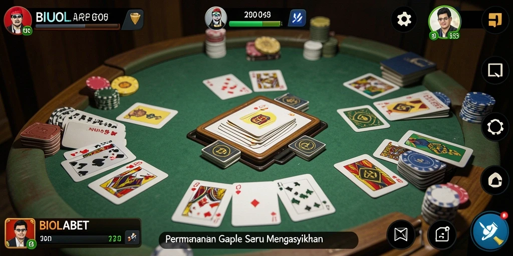 Tampilan gameplay Gaple yang menarik di BIOLABET.