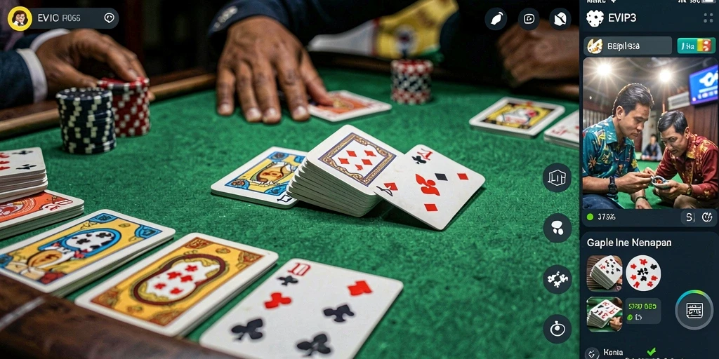 Tampilan nyata permainan Gaple yang mengasyikkan di EVIP3.