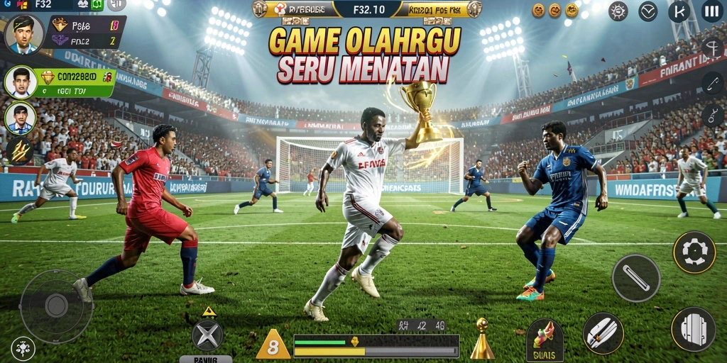 Tampilan gameplay F32 dengan aksi olahraga yang mendebarkan.