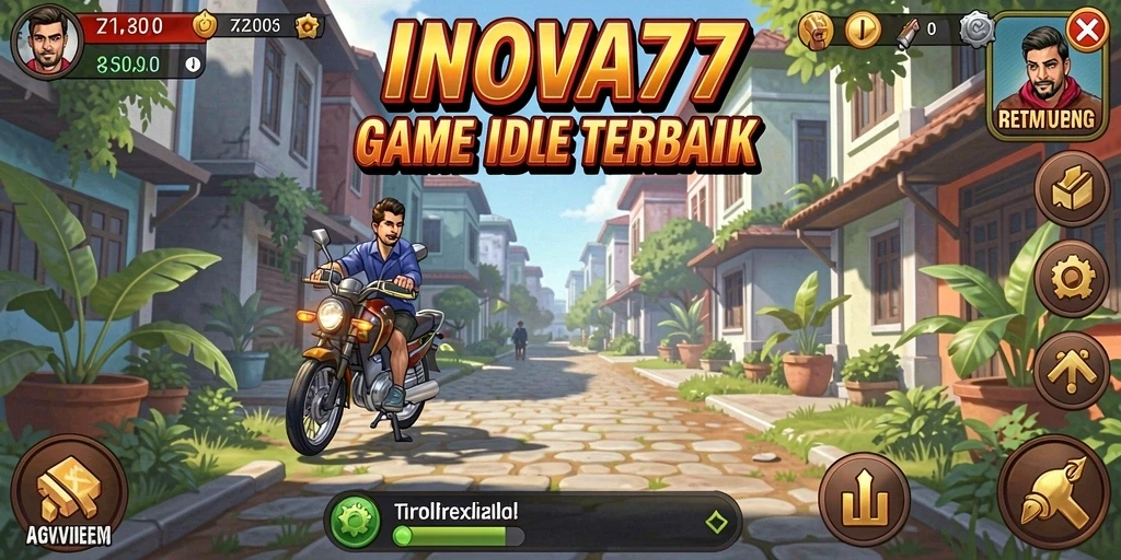 Screenshot INOVA77 menampilkan gameplay seru dengan elemen Idle yang menarik.