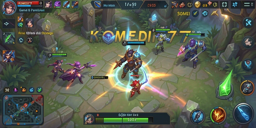 Gameplay seru KOMEDI77 dalam pertarungan MOBA yang menghibur.