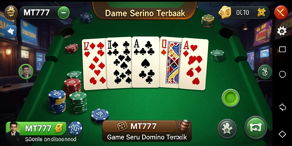 Tampilan screenshot MT777 dengan gameplay domino yang seru dan interaktif.