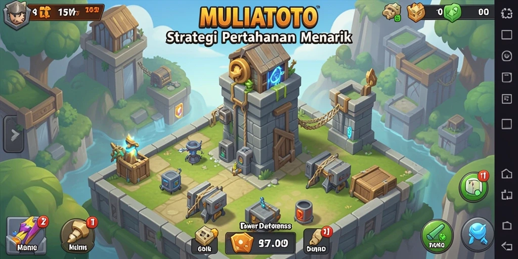 Tampilan menarik gameplay Tower Defense dalam MULIATOTO.