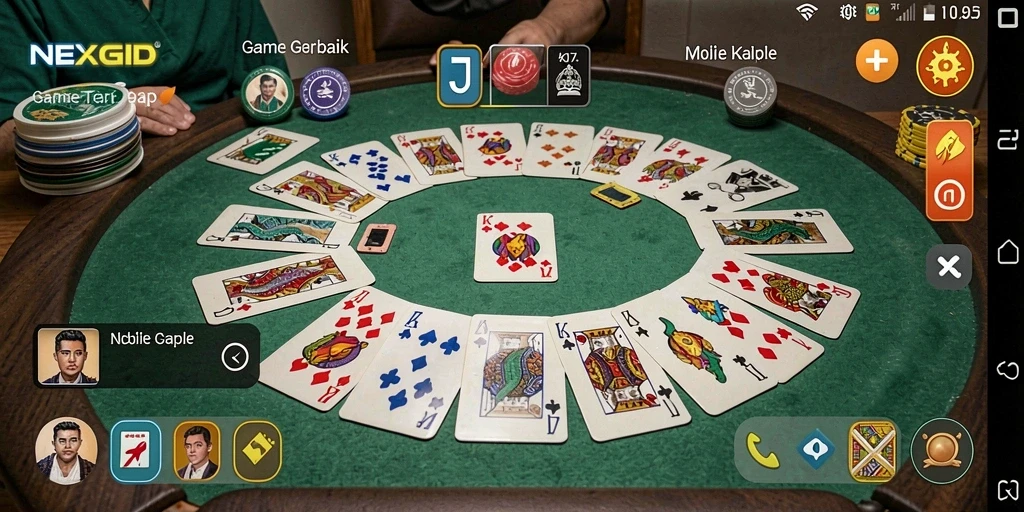 Gameplay seru dalam NEXGID, game Gaple yang menarik.