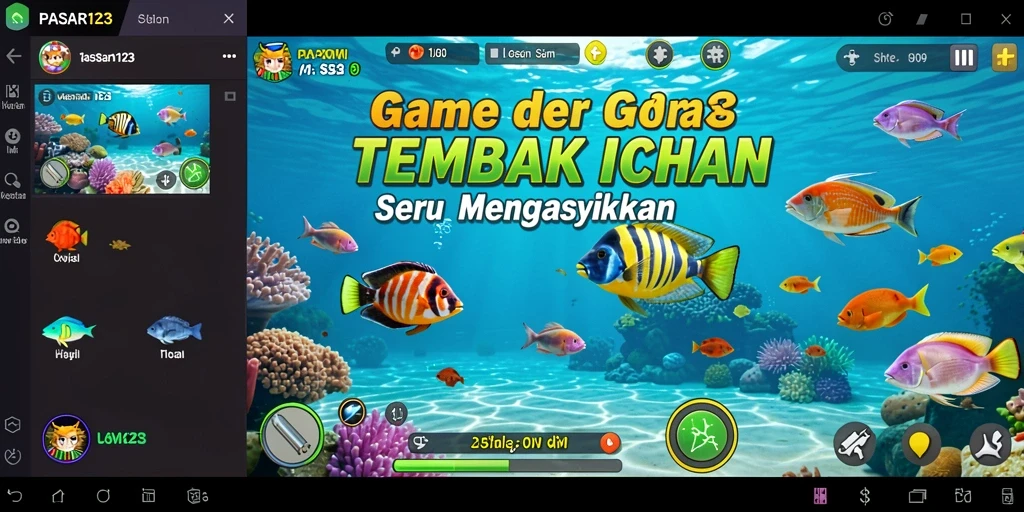 Tampilan gameplay PASAR123 yang seru saat menembak ikan.