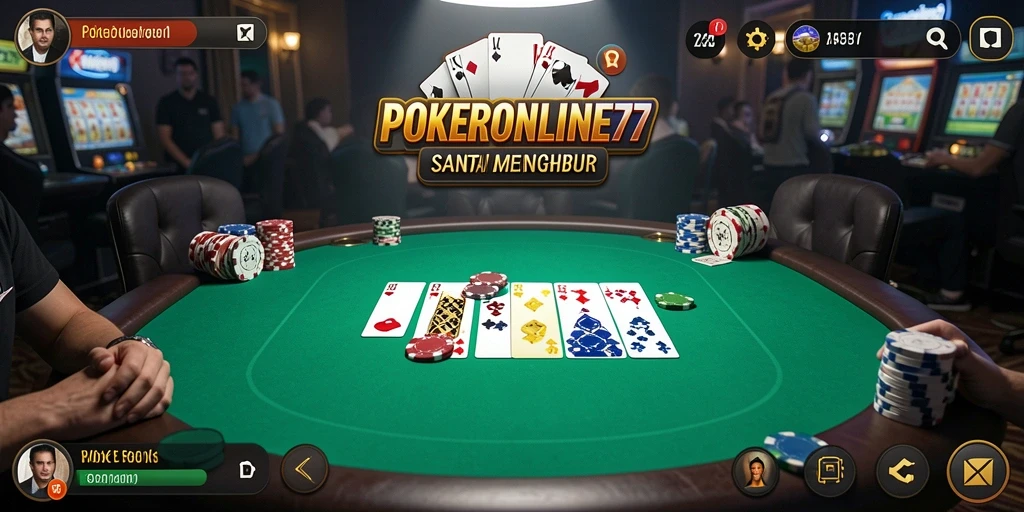 Tampilan gameplay POKERONLINE77 yang seru dan interaktif.