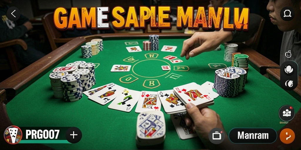 Tampilan gameplay seru PRG007 dalam permainan Gaple.