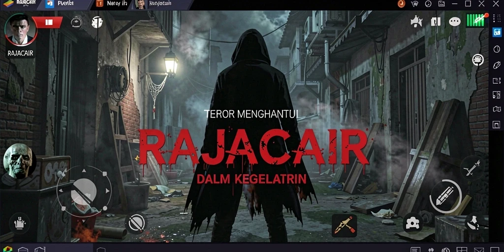 Screenshot gameplay RAJACAIR menampilkan suasana menyeramkan yang menegangkan.