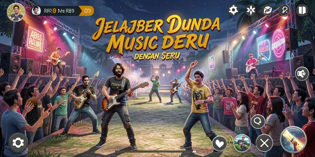 Tampilan gameplay <strong>RR89</strong> saat menantang teman dalam permainan musik.