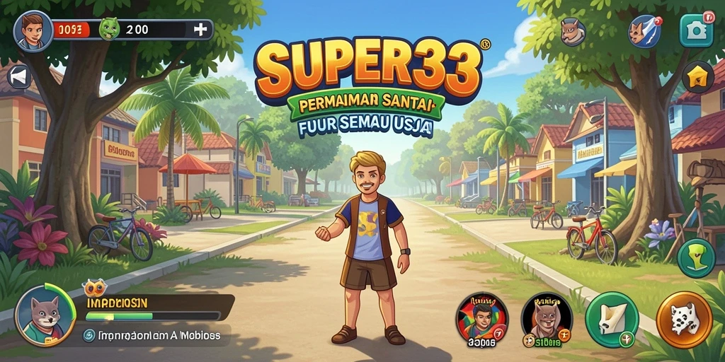 Tampilan gameplay SUPER33 yang seru dan penuh warna.