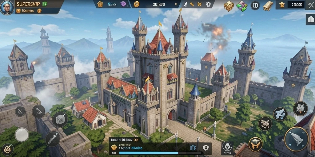Screenshot gameplay menakjubkan dari Tower Defense SUPERSVIP.