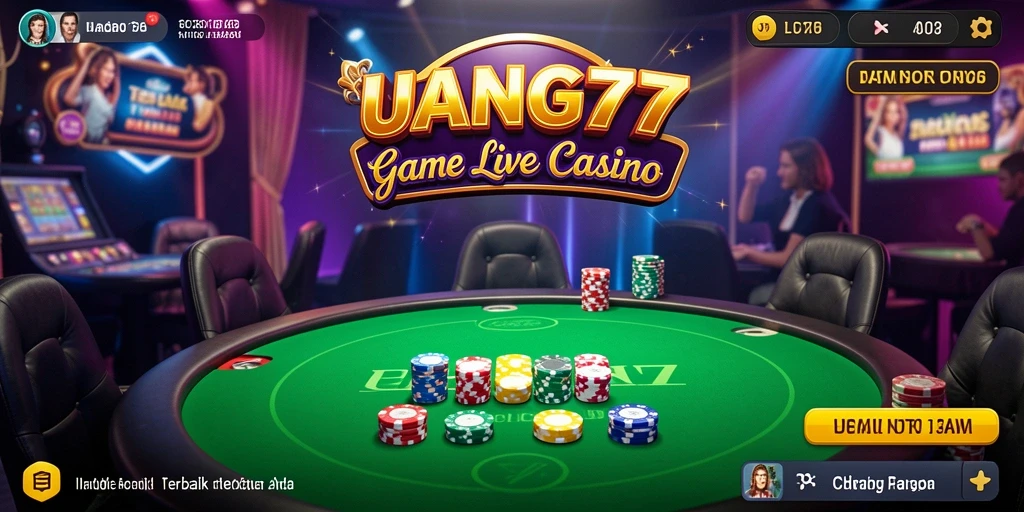 Tampilan gameplay UANG77 dengan dealer langsung yang menghibur.