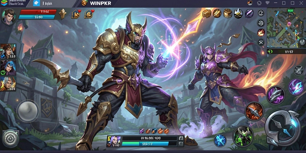 Gameplay seru dalam WINPKR dengan pertarungan strategis yang menantang.